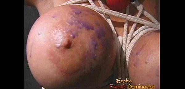  Giant melons gets tied up and covered in candle wax